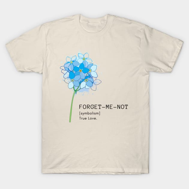 Flower Forget-me-not T-Shirt by Yas R